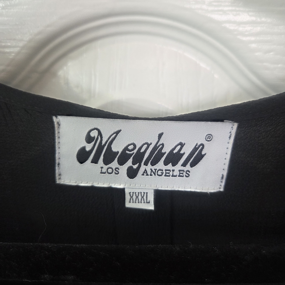 Elegant Black Wrap Dress XXXL 3X Meghan Los Angeles - Picture 3 of 5